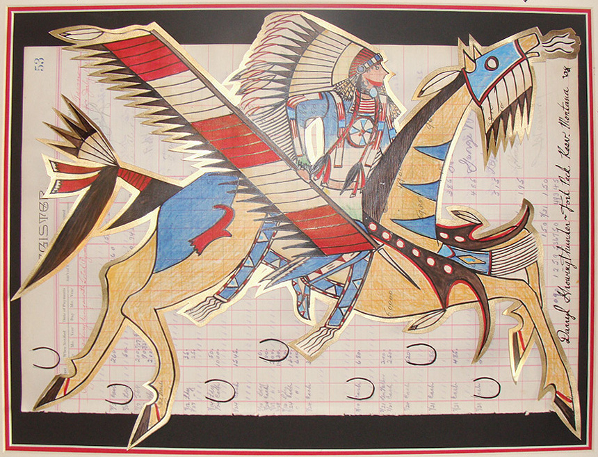 Original Ledger Art by Darryl Growing Thunder (Assiniboine) - Nakona ...