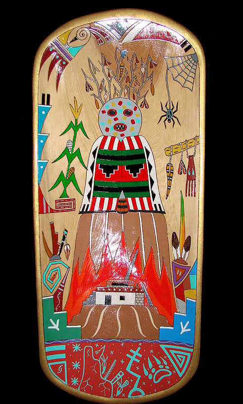 Hopi Kachina Art by Ernest Selina - Masau'u Bowl