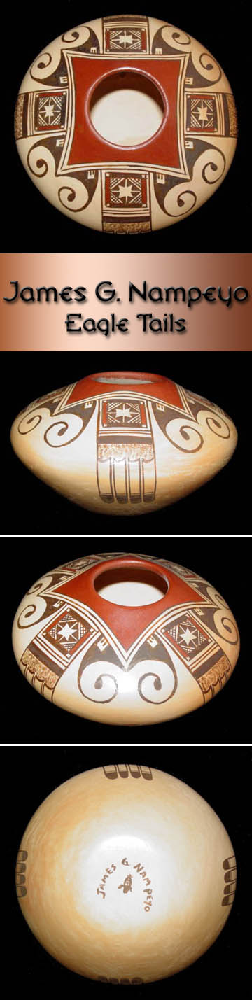 Hopi Pottery by James Garcia Nampeyo - Eagle Tails