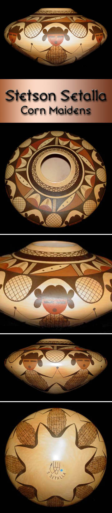 Hopi Pottery by Stetson Setalla - Corn Maidens