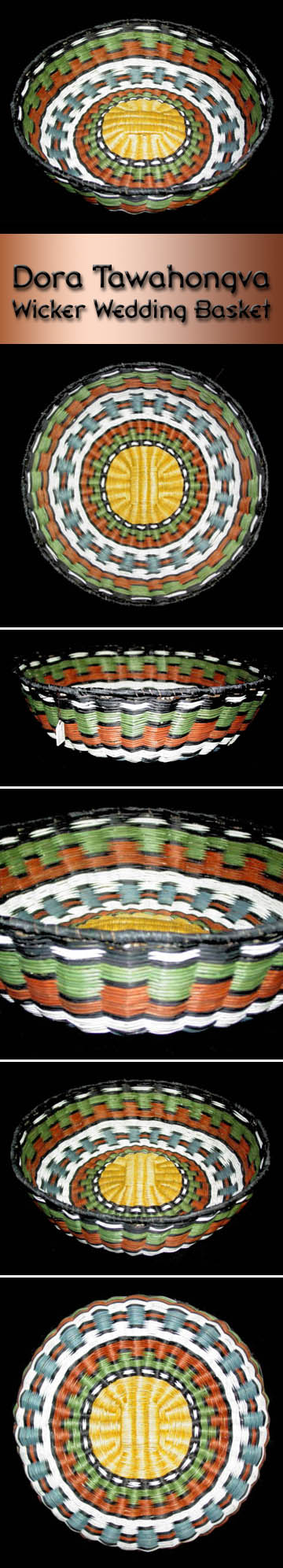 Hopi Coil Basket by Dora Tawahongva - Wedding Wicker